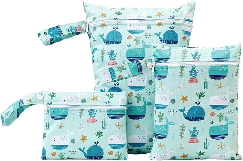 HZNOO 3-Piece Waterproof Wet Dry Bag Set with Zipper - Durable Travel Organizer for Swimming, Diapers, Baby, Gym & Beach Accessories - Image 1